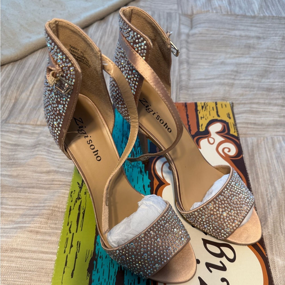 Zigi Soho Women's Champagne Embellished Heels